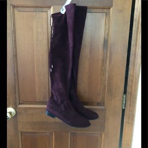 Marc Fisher burgundy over the knee suede boots